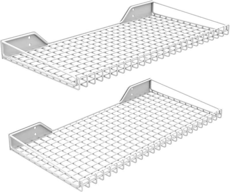 Ultrawall Wall Mounted Storage Shelf for Garage, 2 Pack Metal Shelf Rack, Heavy-Duty Wall Organizer Shelves Suitable for Shop, Shed, Garage 23.5inch x 12inch(White) by GreenHaven Gardens