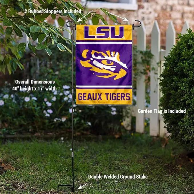 College Flags & Banners Co. Louisiana State LSU Tigers Garden Flag with Stand Holder by GreenHaven Gardens