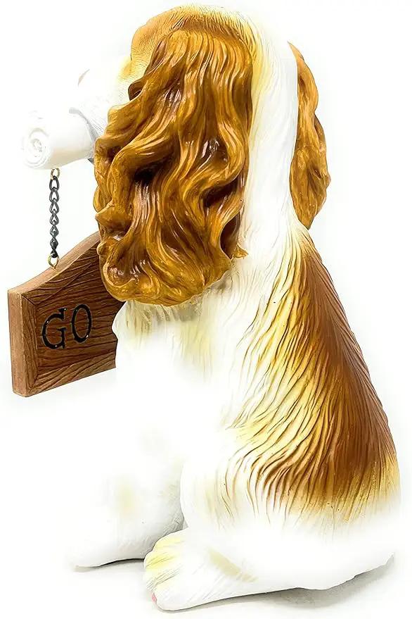 Nature's Mark Cocker Spaniel Dog Puppy Statue with Reversible Welcome Sign and Go Away Sign Resin Garden Decor 12" H by GreenHaven Gardens