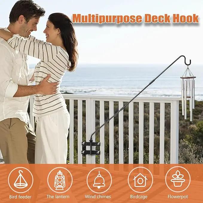 Heavy Duty Deck Hook-Deck Railing Plant Hanger, 29 to 43 Inch Extended Bird Feeder Hanger W/Double Clamps,Versatile Deck Shepherd Hook for Hanging Bird Feeders,Lanterns,Planters etc. by GreenHaven Gardens