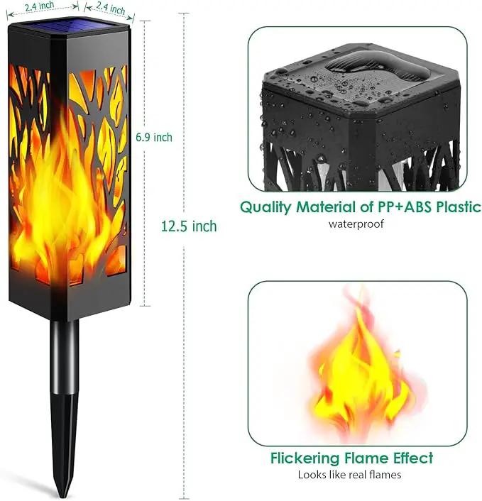 TomCare Flickering Flames Pathway Lights Solar Powered Decorative Garden Waterproof Torch Outdoor Landscape Lighting for Yard Patio by GreenHaven Gardens