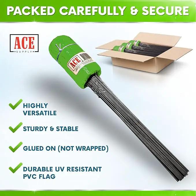 Green Marking Flags 100 Pack - 4x5x15 Inch Green Flags for Yard - Markers For Lawn, Irrigation, Landscaping, Survey & Sprinkler Head Marking by GreenHaven Gardens
