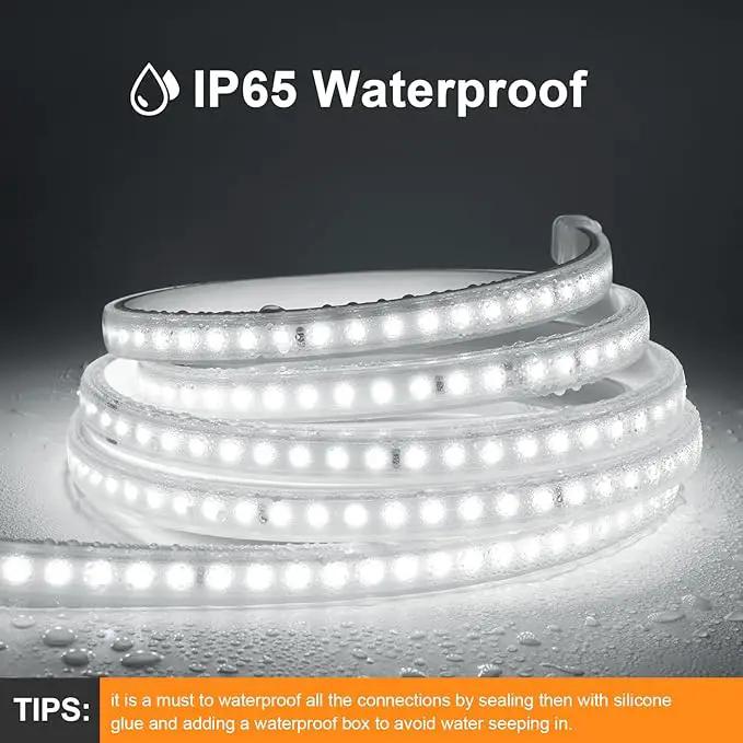 AIMENGTE LED Strip Lights Outdoor Waterproof, 600 LEDs, 6500K Cool White, 16.4ft LED Rope Lights for Bedroom, Kitchen, Garden, Patio, Indoor Christmas Decoration, AC 110V by GreenHaven Gardens