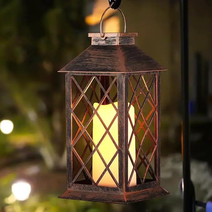 Solar Lantern Outdoor Waterproof Garden Decor Hanging Lanterns Birthday Gifts for Women Mom 11" LED Flickering Flameless Candle Christmas Table Lights for Yard, Patio, Porch, Backyard (1 Packs) by GreenHaven Gardens