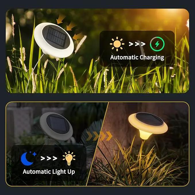 NORAGIFT Solar Garden Lights, 6 Pack Swaying Outdoor Waterproof LED Lights, Warm White, Large (20.5 inches) by GreenHaven Gardens