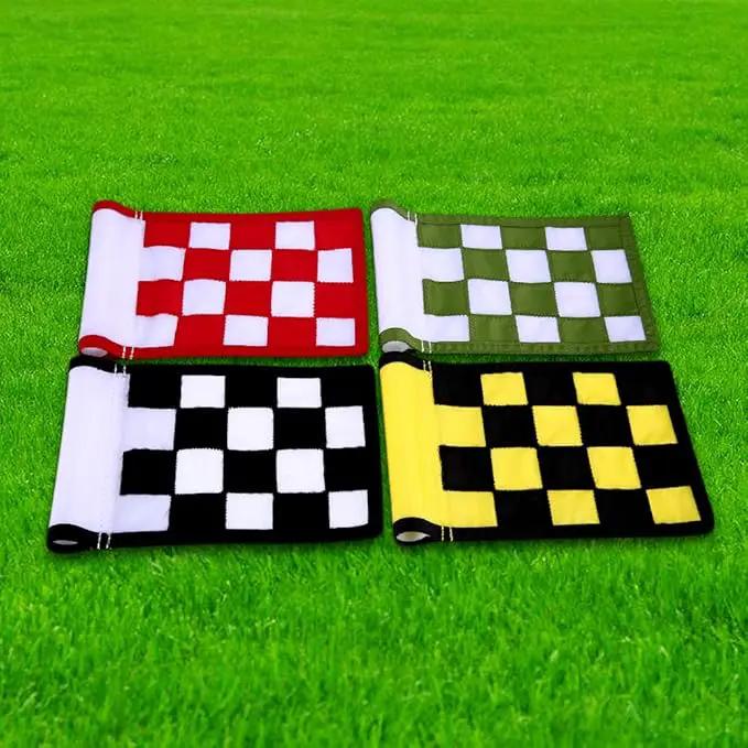 Golf Flag,Konday Checkered Training Putting Green Flags, Golf Target Flags for Indoor Outdoor Backyard Garden,8.7inch*6inch (4-pack) by GreenHaven Gardens