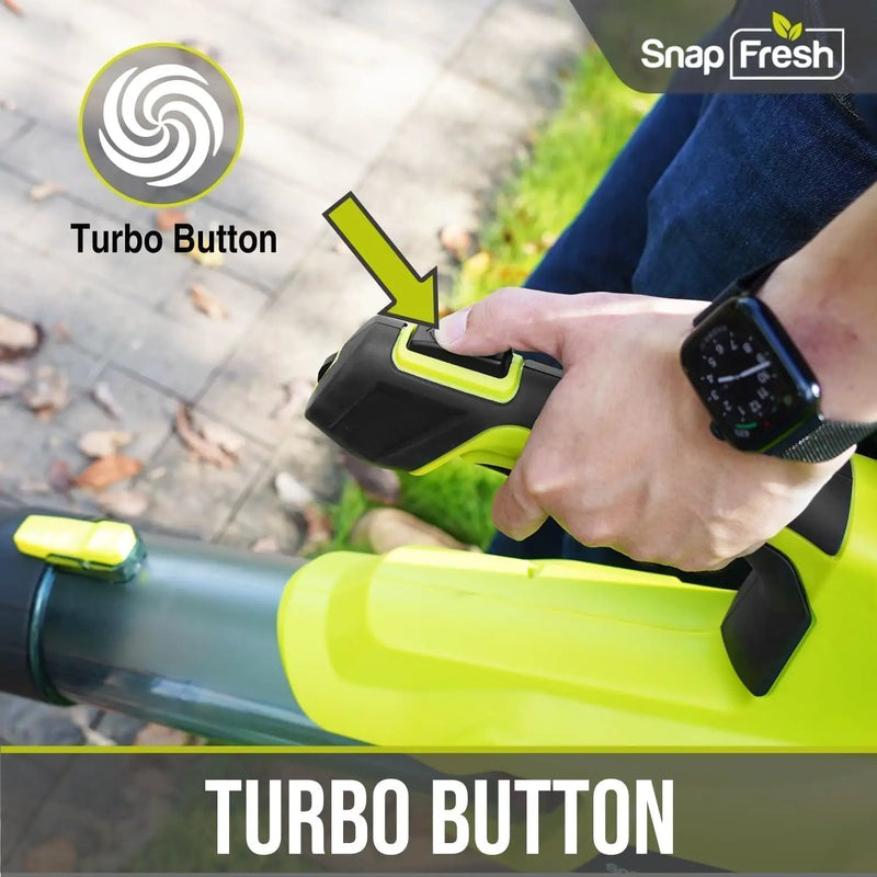 SnapFresh Cordless Leaf Blower - 550CFM Electric Leaf Blower Cordless with 2 x 4.0 Ah Battery and Fast Charger - 20V Lightweight Leaf Blower for Yard and Garden, Battery Operated Blower for Lawn Care by GreenHaven Gardens
