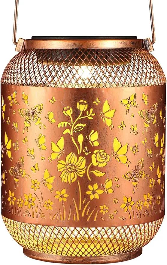 Solar Lanterns Outdoor Waterproof Christmas Birthdays Gifts for Women Mom Grandma Butterfly Garden Decor Metal Hanging Solar LED Lights for Patio(Butterfly Swarm) by GreenHaven Gardens