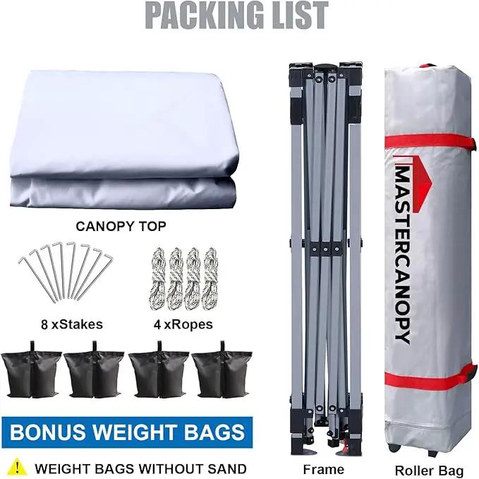 MASTERCANOPY Durable Pop-up Canopy Tent with Roller Bag (White) by GreenHaven Gardens