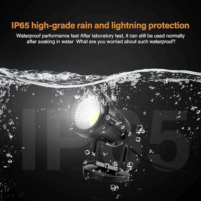 LemonBest Landscape Lights - 5W 110V Outdoor Spotlight - Waterproof IP65-3000K Cool White LED Landscape Lights - 5ft Cable for Yard Garden Patio Driveway House (Include Spike) (6 Pack) by GreenHaven Gardens