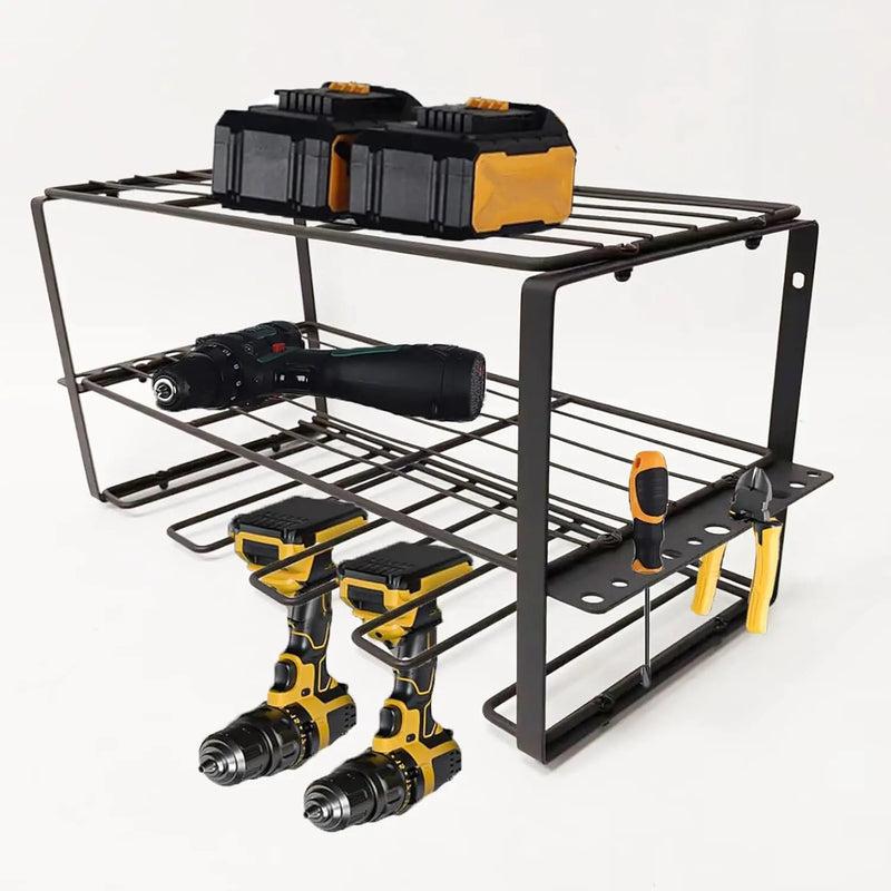 Tool Organizer, Power Tool Organizer Wall Mount with 3 Layers Tool Storage Rack for Drill Holders (Medium) by GreenHaven Gardens