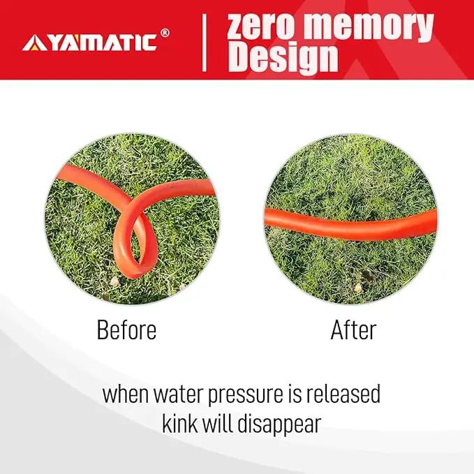 YAMATIC Female to Female Short Garden Hose 5/8 in x 3 ft, 2 in 1 Dual Use Heavy Duty Leader Hose with Solid Brass Connector, All-Weather Water Hose, Burst 600 PSI by GreenHaven Gardens