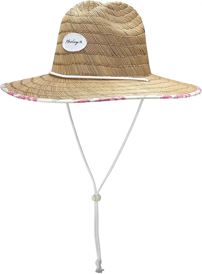 Hurley Women's Straw Hats - Real Straw Hat Medium Brim and Adjustable Chin Strap by GreenHaven Gardens