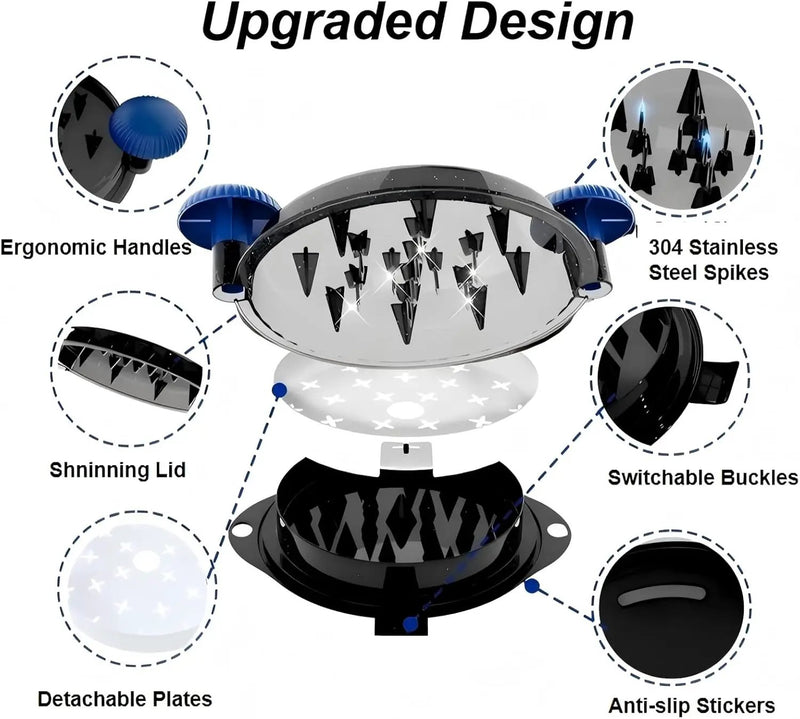 Chicken Shredder Meat Shredder Tool Twist Chicken Breast Shredder Large-Shredding Tools Chicken Breast, Pulled Pork, Beef with Stainless Steel Spikes (Blue&Black) by GreenHaven Gardens