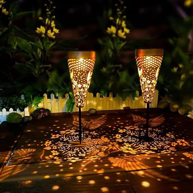 DIBIEECN 6 Pack Hummingbird Solar Pathway Lights Outdoor,Metal Garden Decorations Outdoor Lights with Patterns and Warm Light,Waterproof Landscape Lighting for Path Patio Backyard Walkway Yard by GreenHaven Gardens