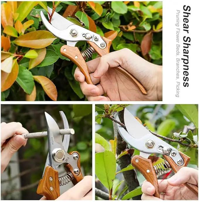 Garden Pruners, Heavy Duty Garden Clippers,Pruning Shears with Adjustable Thumb Lock,Hand Gardening Tools Pruners,Stainless Steel Sharp Gardening Scissors (Classic) by GreenHaven Gardens