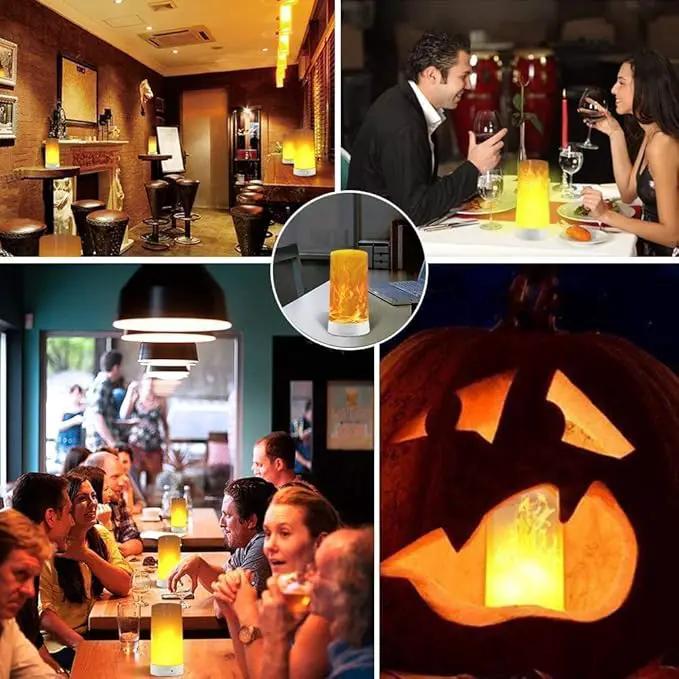 Led Flame Light,USB Rechargeable LED Fire Candles Outdoor Hanging Lamps with Remote for Home Party Halloween Christmas Decoration (Warm White) by GreenHaven Gardens