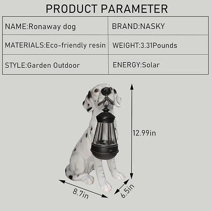 NASKY The Resin Handicraft Solar - Powered Hanging Lamp in The Shape of A Simulated Puppy of The Courtyard is Suitable for Places Such As Courtyards, Gardens and Balconies (Spotted Dog) by GreenHaven Gardens
