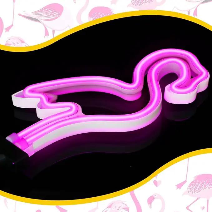 Hortsun Flamingo Solar Lights Outdoor Neon Light Yard Pink Flamingo Waterproof Decorations for Garden Patio Yard Pathway Decoration(4 Pack) by GreenHaven Gardens