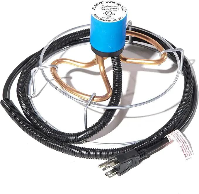 Farm Innovators H-439 1000 Watt Cast Aluminum Submergible Water Tank Deicers with Chew Proof Cords and Self Regulating Thermostats, Silver (3 Pack) by GreenHaven Gardens