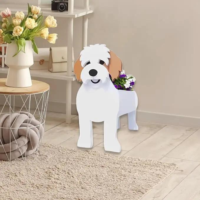 Karelian Bear Dog Planter Plant Pots,Cute Garden Dog Flower Planter,Dog Planters Birthday Gifts for Women,Office,Indoor/Outdoor Decor（9.45 * 8.15 * 13.39in） by GreenHaven Gardens