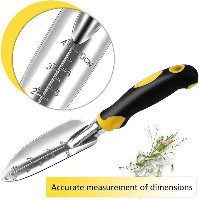 FEBSNOW Garden Tool Set - 5 Pieces Heavy Duty Gardening Hand Tools Kit Include Garden Trowel, Garden Rake, Spade Shovel, Weeder, Cultivator for Men, Women by GreenHaven Gardens