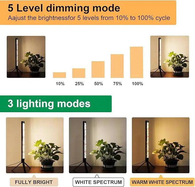 2 Pack Grow Lights for Indoor Plants, Height Adjustable with On/Off Switch and Timer, Vertical Plants Grow Light for Indoor Plant Growth and Flowering by GreenHaven Gardens