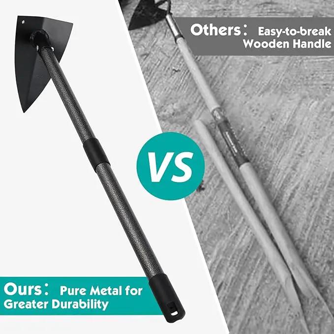 Hoe Garden Tool,Triangle Gardening Hoe with Sharp Blade for Digging,Weeding,Cutting and Loosing Soil,72 Inch Adjustable Length Metal Handle… by GreenHaven Gardens