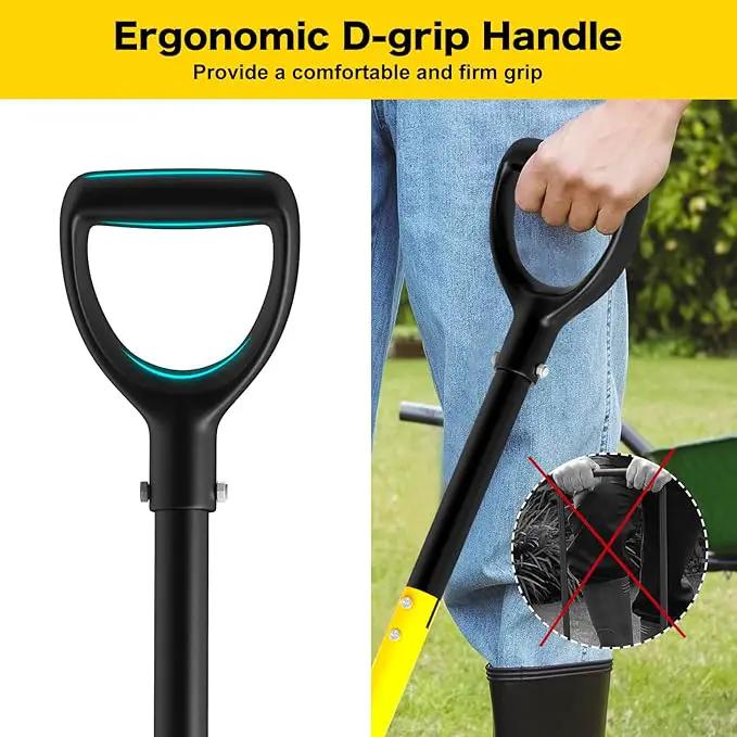 Pitch Fork, 4 Tine Heavy Duty Garden Fork with Ergonomic No-Slip D-Grip Handles, 45 Inches Long Handle Spading Fork, Perfect for Gardening Digging, Land Management, Yard work, Farming (Black) by GreenHaven Gardens