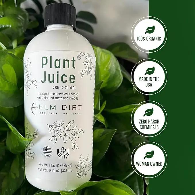 Elm Dirt Plant Juice Organic Fertilizer for All Purpose Plants - Plant Food Indoor House Plants | Liquid Plant Food Outdoor & Indoor Plant Fertilizer for Vegetables, Succulents & Hydroponics, 3Bottle by GreenHaven Gardens