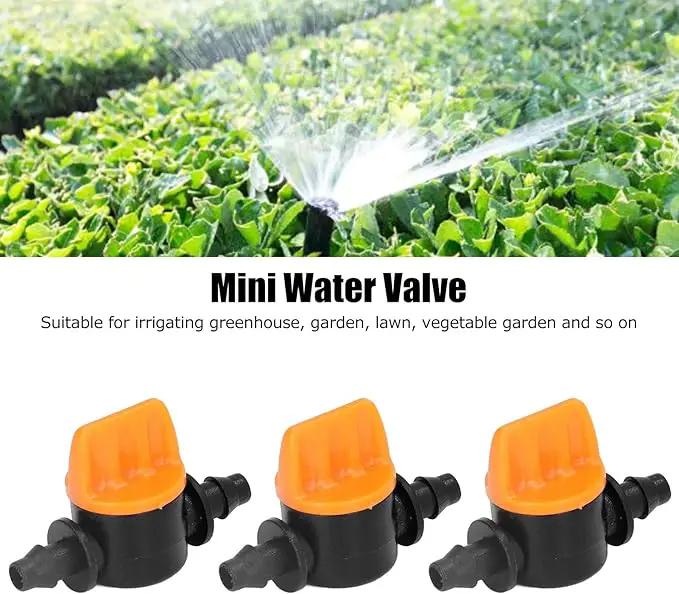 TOPINCN 100pcs Barbed Ball Valve, Drip Irrigation Universal Barbed Valve Mini Pipe Water Valve Through Type Valve Misting Tube Valve for Garden Seeding Cultivation Irrigation by GreenHaven Gardens
