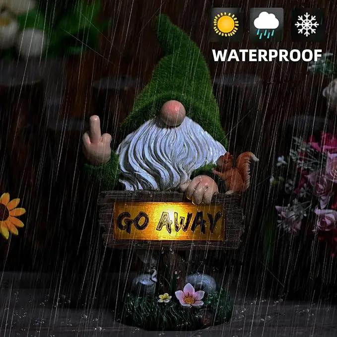 ASAWASA Gnomes Decorations for Yard with Solar LED Light,Large Outdoor Funny Garden Lawn Gnome Decor(Tall 10 Inches) by GreenHaven Gardens