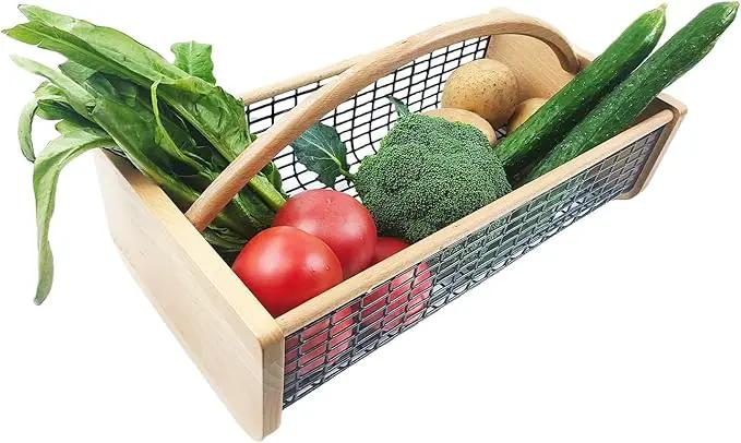 Garden Hod Harvest Basket, Durable Wooden Gardening, Supply Suitable For Kitchen, Picnic And Outdoor Picking by GreenHaven Gardens