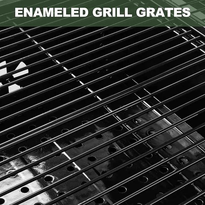 Charcoal Grills, Large Outdoor BBQ Grill Offset Smoker with Side Table Heavy Duty Outside Barbecue Grills Cooking Backyard Patio (Enamel Grill Grate) by GreenHaven Gardens