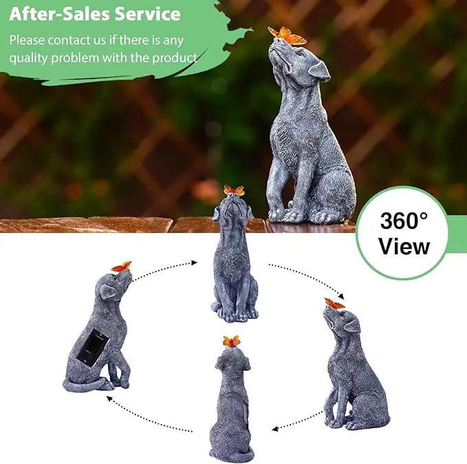 Goodeco Dog Statue with Solar Butterfly - Ideal Gifts for Dad, Mom or Birthdays, Beautifully Crafted Outdoor Decorations to Wow Your Guests by GreenHaven Gardens