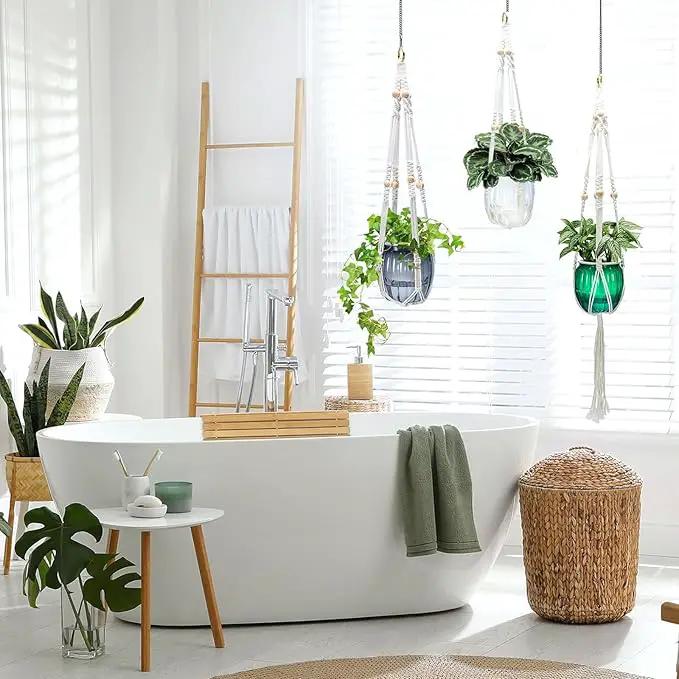 Small Hanging Planters Self Watering 5 Inch, 3 Set Hanging Plant Pot for Indoor Outdoor Plants, Hanging Flower Pots with Drainage Hole & 2 Kinds of Plant Hangers for Garden Home Decor by GreenHaven Gardens