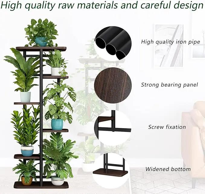 LINZINAR Plant Stand 6 Tier 7 Potted Indoor Plant Shelf Multiple Stands for Garden Corner Balcony Living Room by GreenHaven Gardens