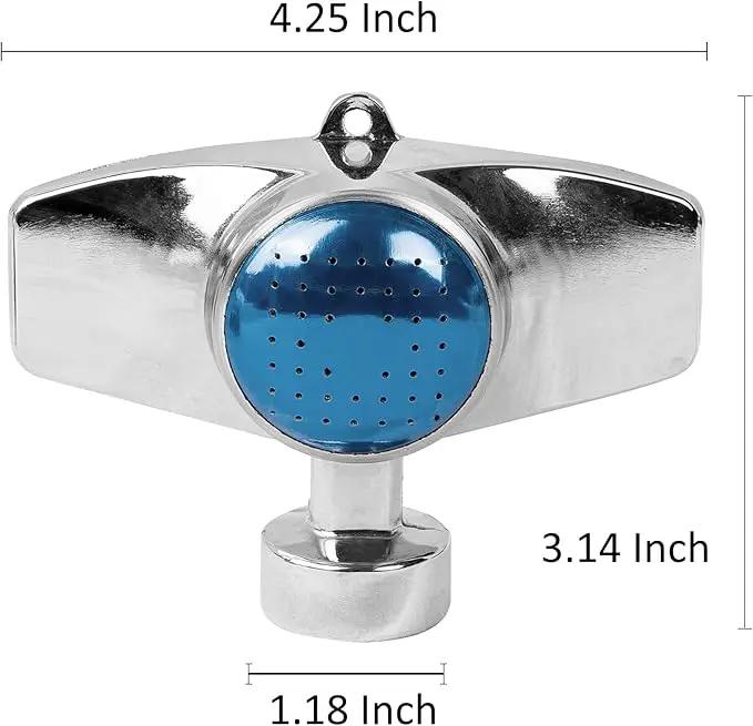 Hourleey 360 Degree Metal Spot Sprinkler, 2 Pack Circle Pattern Sprinkler with Gentle Water Flow for Small Area Yard Lawn Garden Watering, Coverage Up to 30FT (Blue) by GreenHaven Gardens