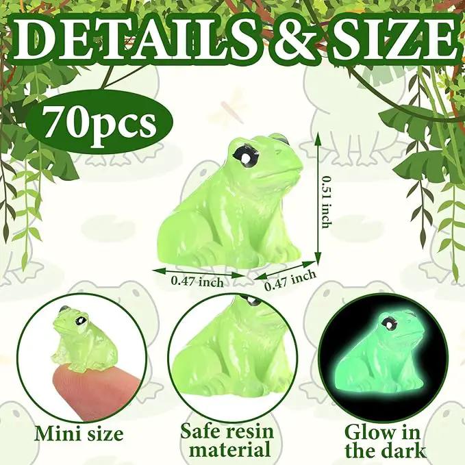 Shappy 70 Resin Mini Frogs Miniature Figurines Animals Glow in The Dark Tiny Frogs for Garden Landscape Micro DIY Ornament Accessories Home Decor by GreenHaven Gardens