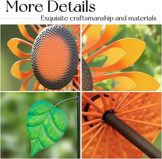 Wind Spinners for Yard and Garden Large, Wind Spinner Outdoor Metal Large, 84 Inch Wind Sculptures Birthday Gifts for Women(Double Sided Sunflower) by GreenHaven Gardens