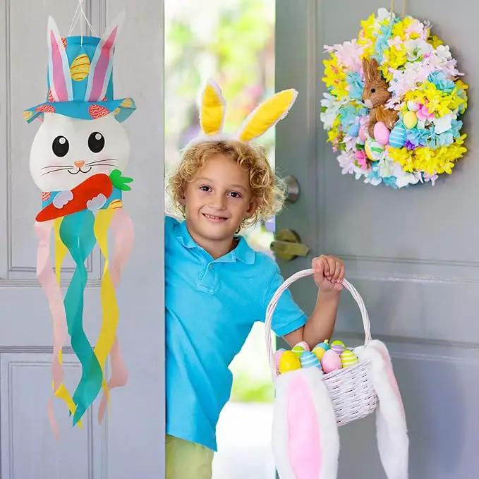 44 Inch Easter Windsock Bunny Wind Socks Outdoor Clearance Spring Windsocks for Yard and Garden Easter Decorations Outdoor by GreenHaven Gardens