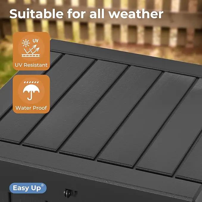 48 Gallon Outdoor Storage Box, Waterproof Resin Deck Box for Patio, Pool, and Garden, Lockable Bin for Cushions, Tools, and Accessories, UV-Resistant, Black by GreenHaven Gardens