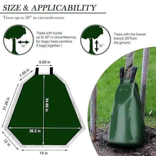 6 Pack 20 Gallon Capacity Watering Bags for Plant, 6-8 Hours Slow Release Tree Water Bags, Reusable Tree Watering Bag, Premium PVC Irrigation Bags, Sapling, Plant by GreenHaven Gardens