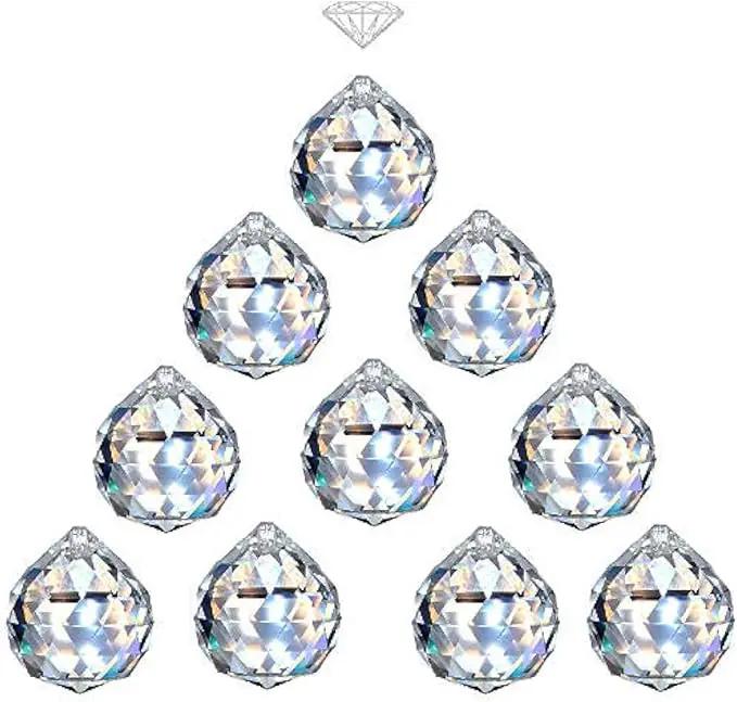 MerryNine 40mm Clear Crystal Ball Prism Sunshine Catcher Rainbow Pendants Maker, Hanging Crystals Prisms for Windows, for Feng Shui, for Gift(40mm/1.57" 10pack) by GreenHaven Gardens