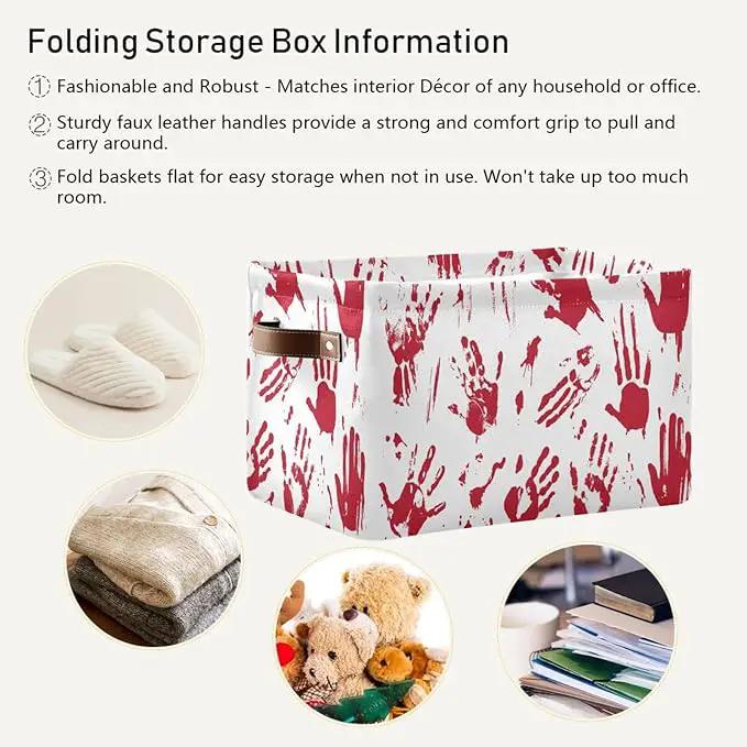 Skull Hand Rectangular Storage Basket Organizer Bin Shelf Baskets For Clothes Gifts For Home Office Dorm by GreenHaven Gardens