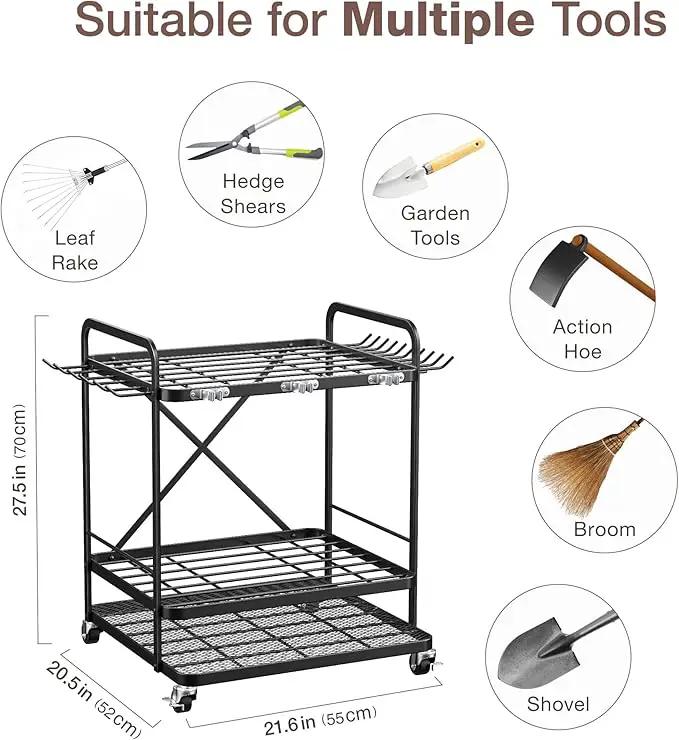Garden Tool Organizer Outdoor Garage and Shed Tool Storage Yard Tool Holder and Storage Rack Garden Tool Stand for Shed and Garage by GreenHaven Gardens