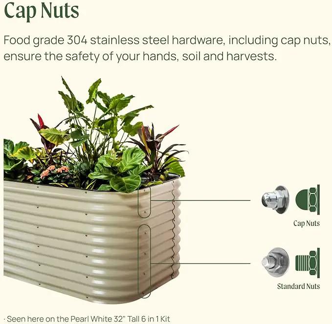 Vego garden 32" Tall 42" Round Raised Garden Bed Raised Bed Planter Box for Vegetables Flowers Patio-Pearl White by GreenHaven Gardens