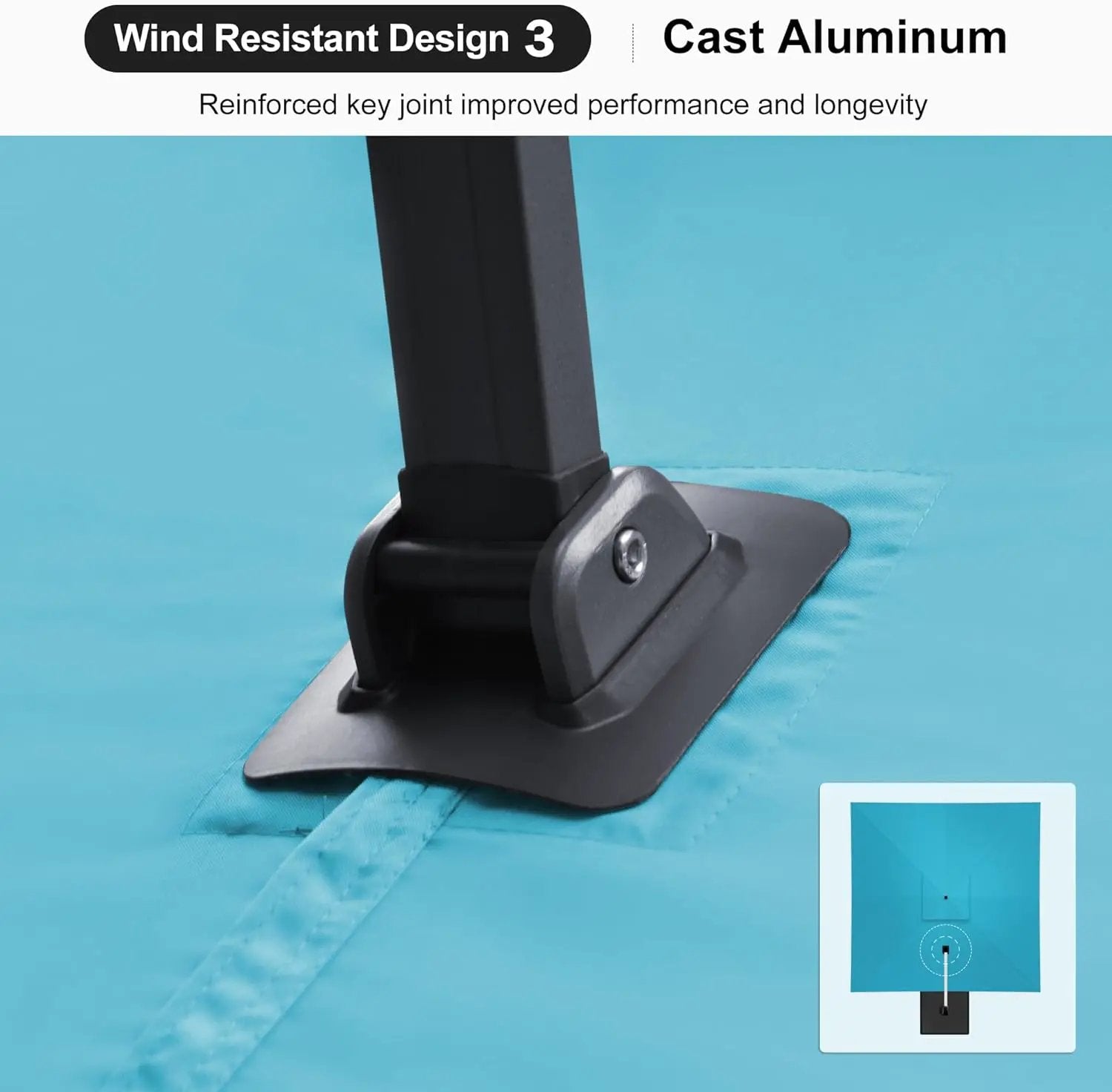 PURPLE LEAF 11ft Patio Umbrella with Base Included Large Offset Umbrella Hanging Double Top Square Cantilever Outdoor Umbrella for Garden Deck Backyard Pool Turquoise Blue by GreenHaven Gardens