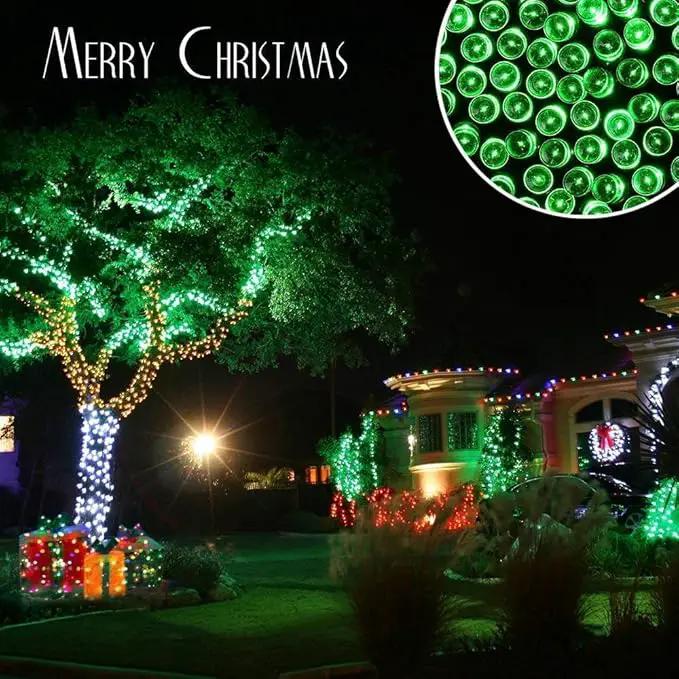 Toodour Solar Christmas Lights, 2 Packs Total 144ft 400 LED 8 Modes Solar String Lights, Waterproof Solar Outdoor Christmas Lights for Garden, Patio, Fence, Balcony, Christmas Tree Decor - Green by GreenHaven Gardens