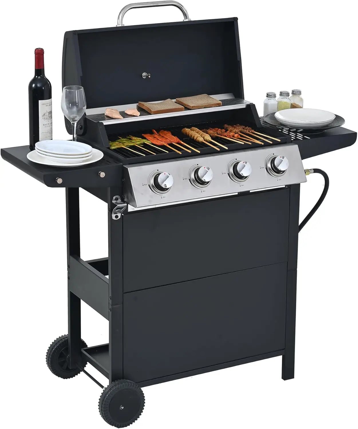 Endark4-burner| 34,000 BTU multi-purpose stainless steel grill | Suitable for outdoor cooking, patio, backyard, barbecue and camping | suitable for grilling, frying, pizza by GreenHaven Gardens